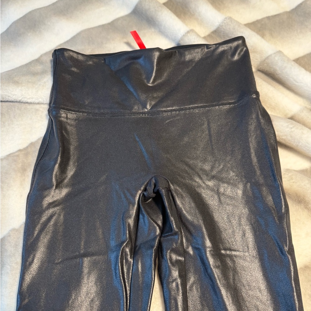 Spanx Shiny Black Leggings